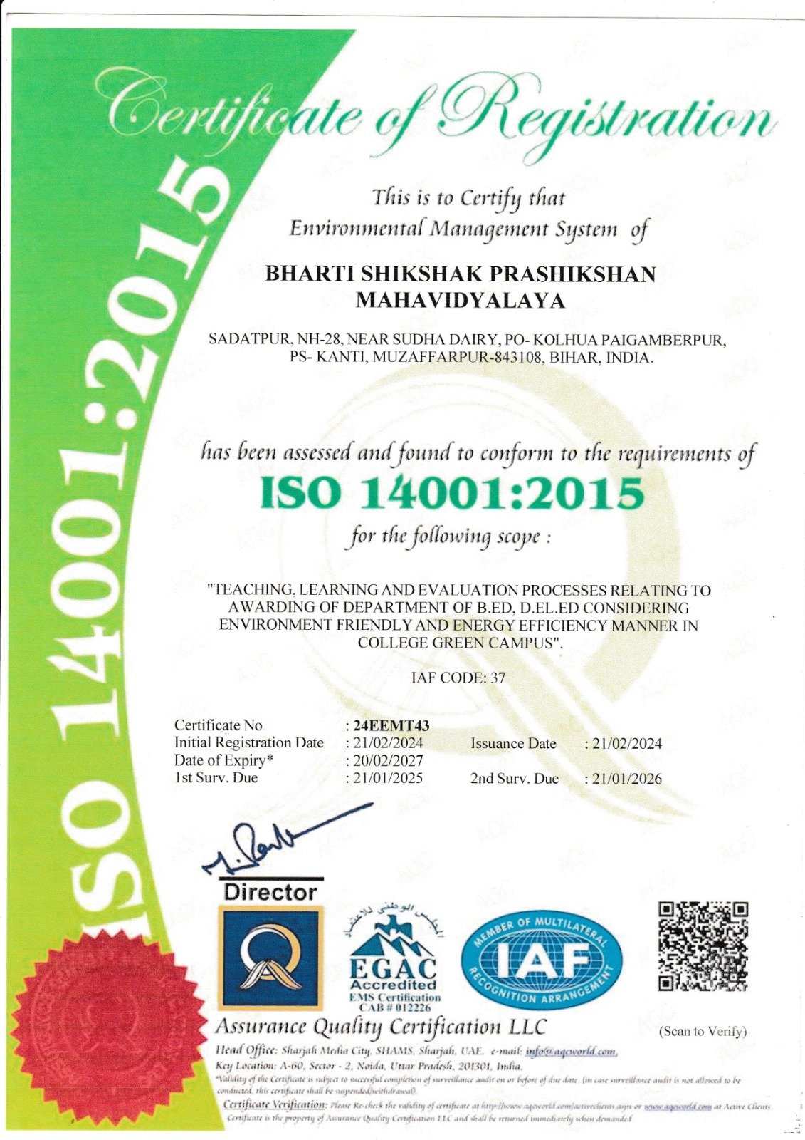 iso-certificate — Bharti Shikshak Prashikshan Mahavidyalaya gallery